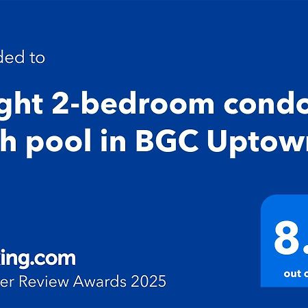 Bright 2-Bedroom Condo With Pool In Bgc Uptown Manila Ngoại thất bức ảnh